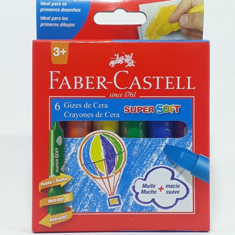 Giz Cera 6 Unidades Supersoft Faber-Castell